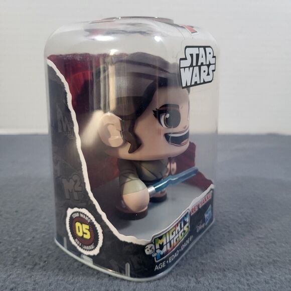 Disney Hasbro Star Wars Mighty Muggs Rey (Jakku) Figure 3 Face Settings NEW - Picture 5 of 8